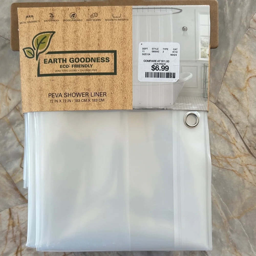 Clear PEVA Shower Liner